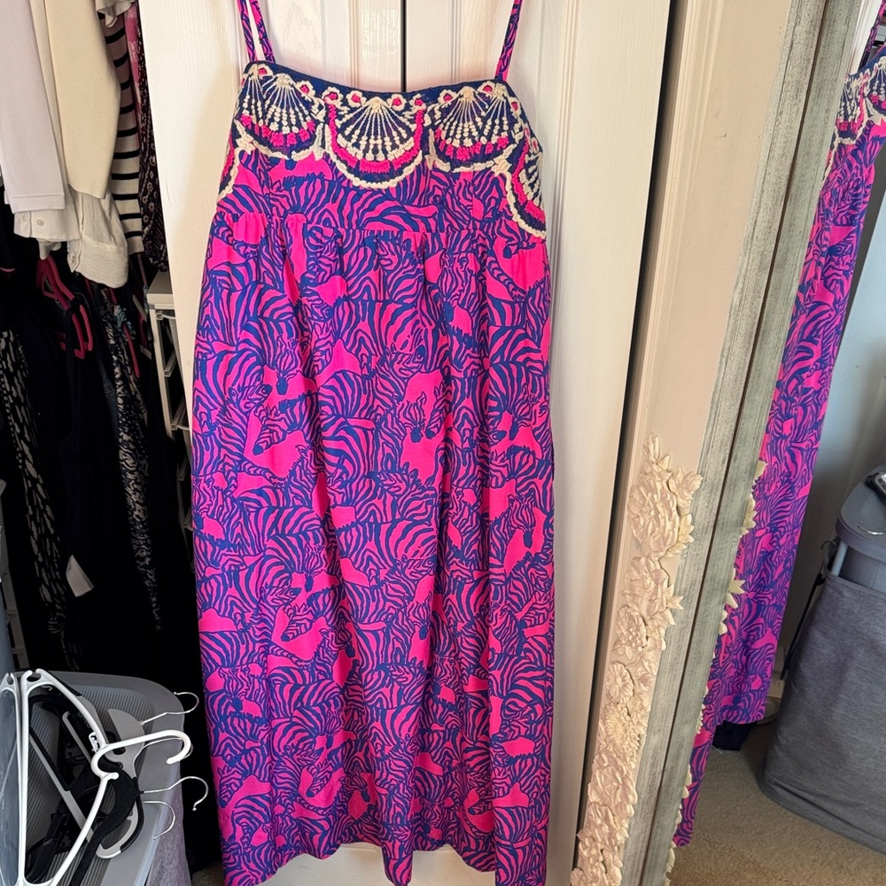 BERNADETTA MAXI DRESS, PASSION FRUIT PINK WILD NIGHTS size 14